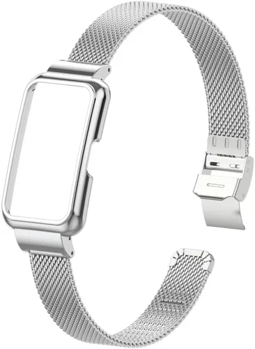 Vista 4 de HOPMC - Correa de repuesto ajustable de acero inoxidable compatible con correa de metal Huawei Band 7/8 plateado