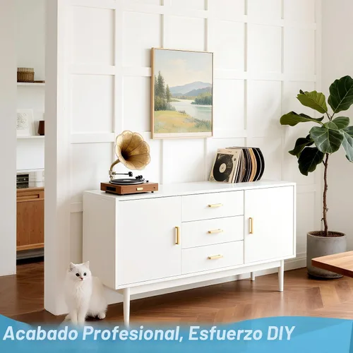 Vista 4 de Art3d Kit de Revestimiento de Tablero y Listón Prefabricado Pintable, Panel de Pared de Acento de MDF para Cocina Dormitorio Sala de Estar