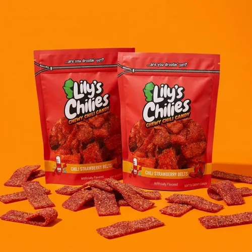 Vista 11 de Lilys Chilies, Caramelos masticables agrios y chiles (cinturones de manzana y chile) 4 onzas cada uno, paquete de 2