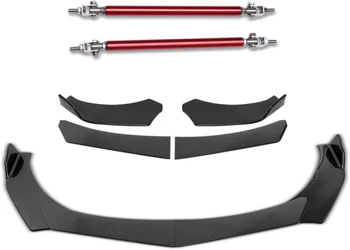 Vista 14 de DREAMIZER Alerón Universal para Labio de Parachoques Delantero con Varilla de Puntal Alerón Ala Kit de Carrocería Ancha Alerón con Varillas Esquina