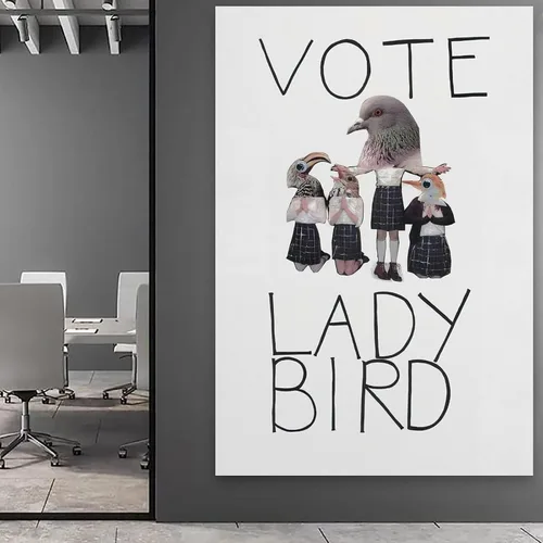 Vista 5 de EtUrg Póster Vote - Póster de Lady Bird para pared, impresiones artísticas de pintura, cubierta de álbum, decoración de póster, regalo