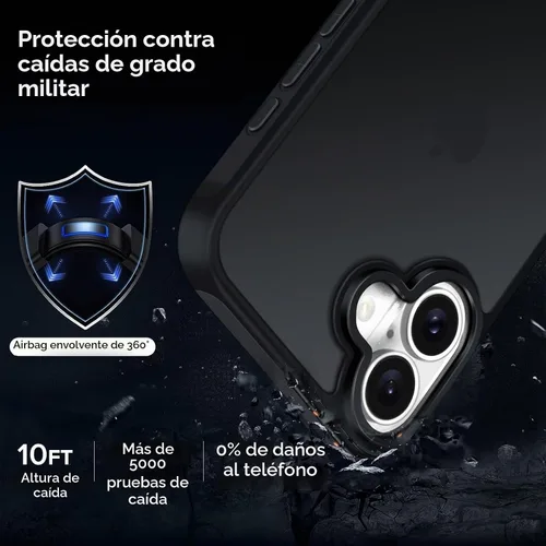 Vista 3 de ivoler Estuche 3 en 1 para iPhone 17 de 6.3" 2025 con 2 protectores de pantalla de vidrio templado [Protección de grado militar], parte trasera