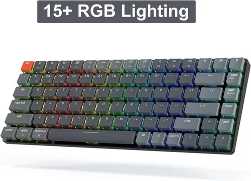Vista 6 de Keychron K3 Teclado mecánico inalámbrico ultra delgado con 75% de diseño, compacto, intercambiable en caliente, 84 teclas Bluetooth RGB LED