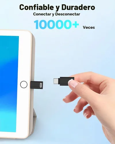 Vista 8 de MoKo - Adaptador Lightning a USB-C para iPhone Duo 18, 17, 16, 15, paquete de 2 PD negro