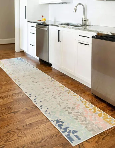 Vista 8 de Unique Loom Lotus Collection - Alfombra de área, diseño de ángel (2 pies x 6 pies 1 pulgada, multi/gris)