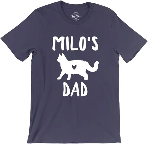 Vista 4 de Camiseta personalizada de raza de gato y nombre para hombre, linda camisa de gato y papá, divertida para regalar a papá y gato, varios