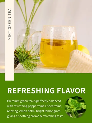 Vista 4 de TeeLux Bolsas de té verde menta, té verde con menta, menta verde y citronela, con cafeína, 100% real y natural, 100
