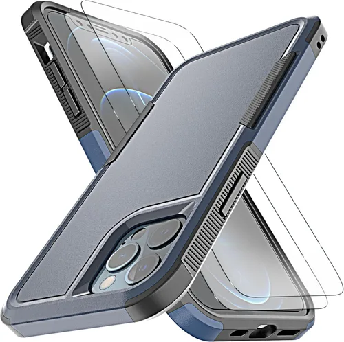 Vista 6 de YmhxcY Funda para iPhone 12 y iPhone 12 Pro, a prueba de golpes, a prueba de caídas, a prueba de polvo, a prueba de caídas, 3 capas, duradera, funda