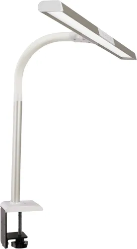 Vista 9 de OttLite Lámpara de escritorio LED con abrazadera resistente, iluminación extra ancha, regulable con 5 ajustes de brillo y LED de luz natural de bajo