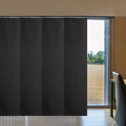 Vista 10 de LETAU - Persianas corredizas 100% opacas con riel, hechas verticalmente para ventanas grandes, puertas corredizas, espacios abiertos y divisores