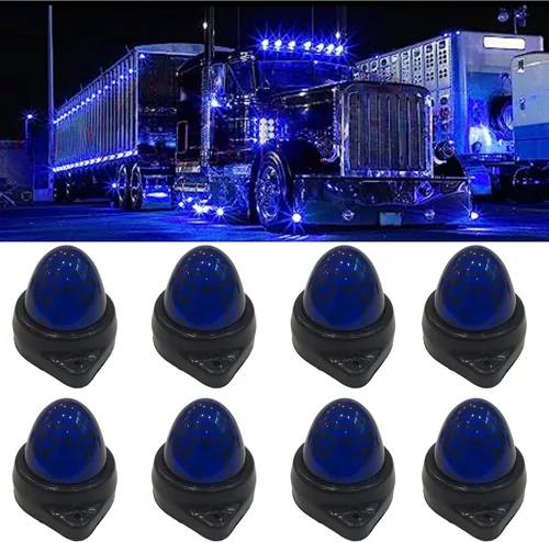 Vista 15 de Paquete de 10 luces LED para semirremolques para semirremolques, 12 V, impermeable, luces de pollo ámbar para semircamiones, carga carga, luces