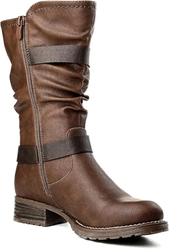 Vista 3 de GLOBALWIN - Botas de vestir a media pantorrilla para mujer, botas de motociclista para mujer