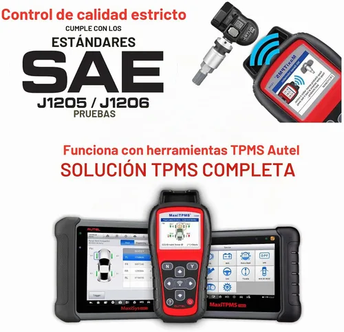 Vista 7 de Autel Sensores TPMS, sensor Mx programable para presión de neumáticos, 315 MHz + 433 MHz, nivel OE de presión (8 piezas, válvulas de metal)