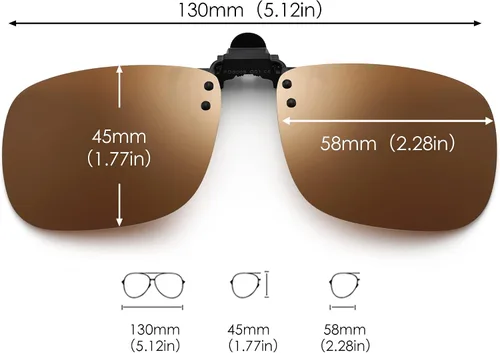 Vista 2 de JM Lentes de sol polarizados con clip sin marco para lentes graduados