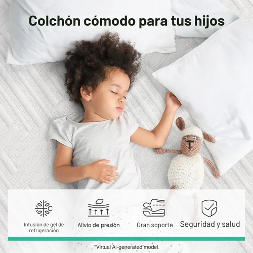 Vista 5 de Novilla Colchón tamaño individual, colchón de espuma viscoelástica de gel de 6 pulgadas para sueño fresco y alivio de presión, tamaño individual