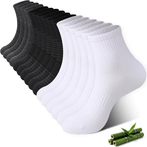 Vista 8 de BAMBOO COOL Calcetines tobilleros ultrasuaves para hombre, ligeros B-blanco*8