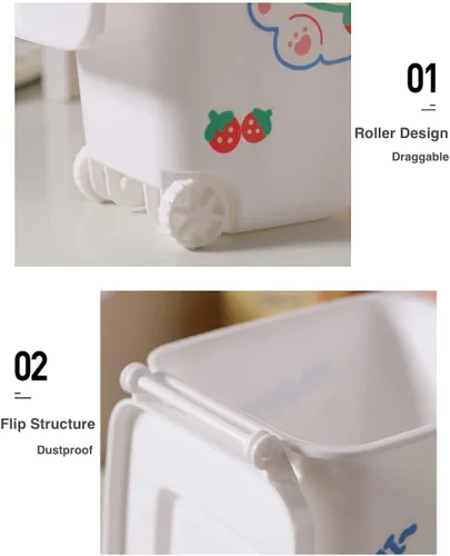 Vista 3 de Portalápices Kawaii con calcomanías, lindo soporte para bolígrafos Kawaii para escritorio para adolescentes y niñas, soporte para lápices Kawaii