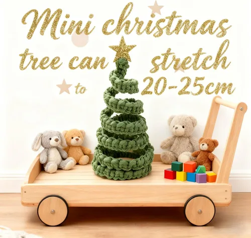 Vista 2 de 4 piezas de decoración de mesa para árbol de Navidad, árboles de Navidad de mesa con estrella con purpurina, centro de mesa de estilo rústico