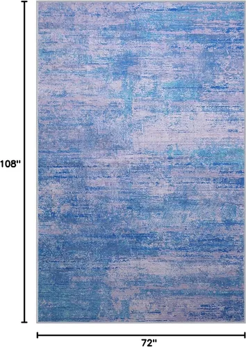 Vista 290 de Alfombra abstracta de 3 x 5 para sala de estar, dormitorio, entrada, color azul