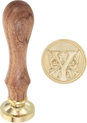 Vista 25 de PATIKIL Sello de cera del alfabeto S, sello de cera de sellado de letra inicial, clásico retro, 0.98 pulgadas, cabeza de latón retro extraíble