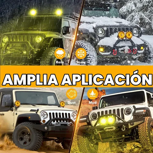 Vista 5 de Auxbeam Cubierta de luz todoterreno de 7 pulgadas, cubiertas protectoras redondas ámbar, lente de policarbonato de plástico amarillo para conducción