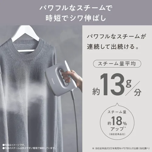 Vista 3 de Panasonic NI-FS690 - Vaporizador de ropa, potente vapor de 360° 100V solo importación de Japón modelo 2023 (negro) (crema)