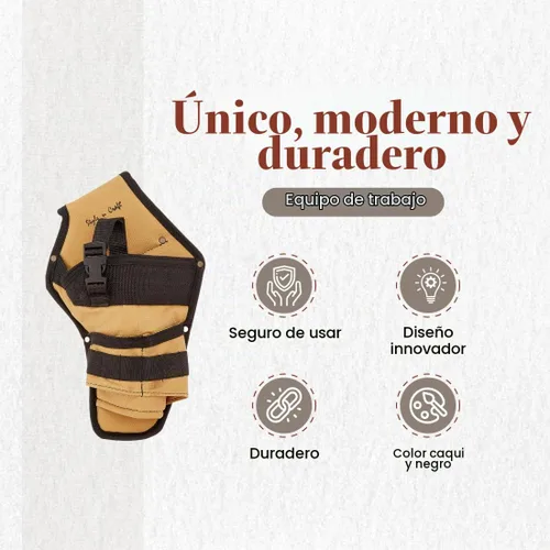 Vista 4 de Style n Craft Funda de taladro inalámbrica, soporte de taladro de poliéster 600D resistente, funda de taladro con bolsillos para brocas, compatible