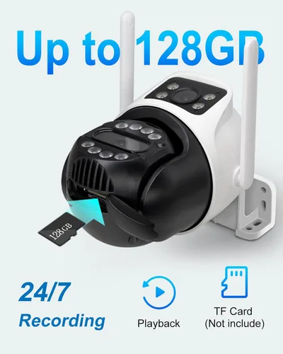 Vista 7 de Cámara de seguridad para exteriores de doble lente WiFi de 6 MP para exteriores, cámara de vigilancia doméstica, inalámbrica de 2.4 GHz, PTZ