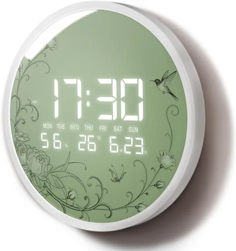 Vista 11 de Reloj de pared LED digital para el hogar y la oficina, bohemio, 12" Estilo bohemio