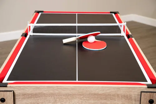 Vista 8 de Hathaway Madison - Mesa multijuego 6 en 1 de 54 pulgadas, ideal para salas de juegos familiares, incluye billar, futbolín, hockey deslizante, tenis