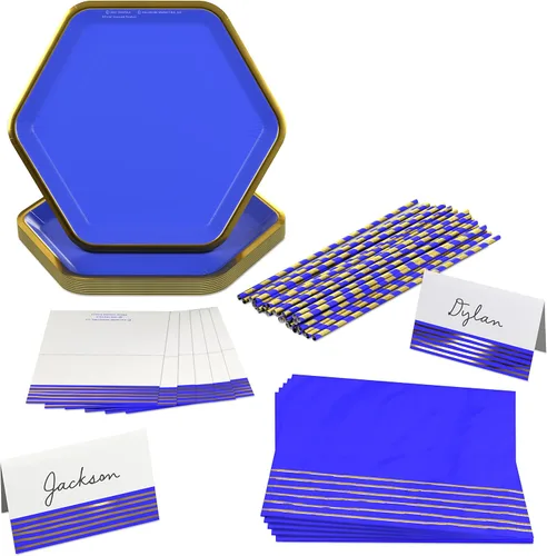 Vista 6 de Hallmark Crayola Hallmark Color Pop - Suministros de fiesta color azul aguamarina y dorado