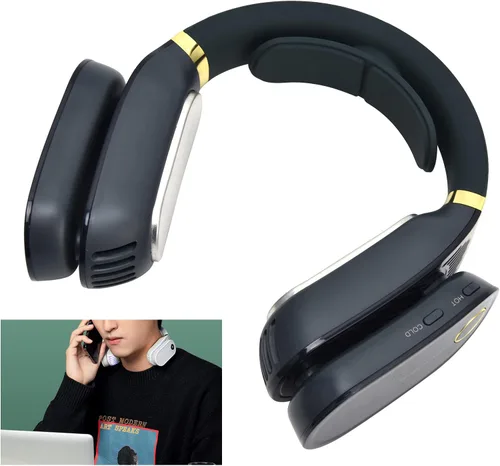 Vista 3 de Zerodis Ventilador de cuello de aire acondicionado portátil, enfriador de cuello 2 en 1 y calentador de aire acondicionado portátil para viajes a