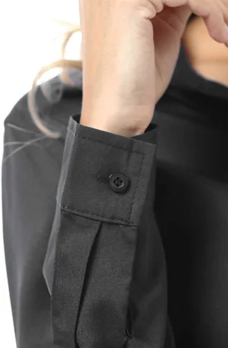 Vista 5 de Gemolly Camisas básicas con botones para mujer, manga larga, talla grande, simple, elástica, formal, casual, blusa