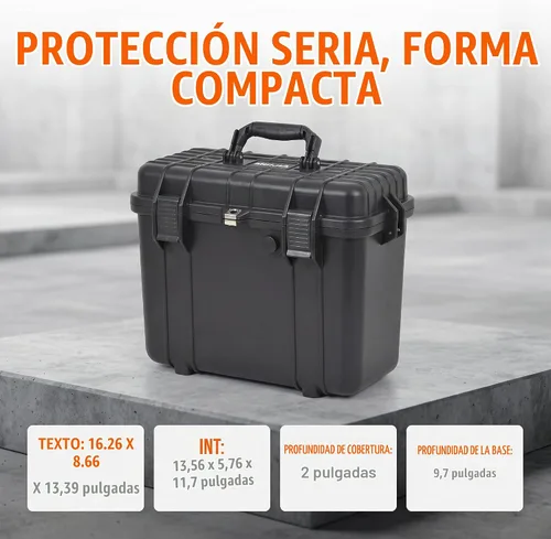 Vista 5 de MEIJIA Funda rígida impermeable para cámara para todo tipo de clima con espuma de ajuste personalizado incluida, elegante negro, apto para drones