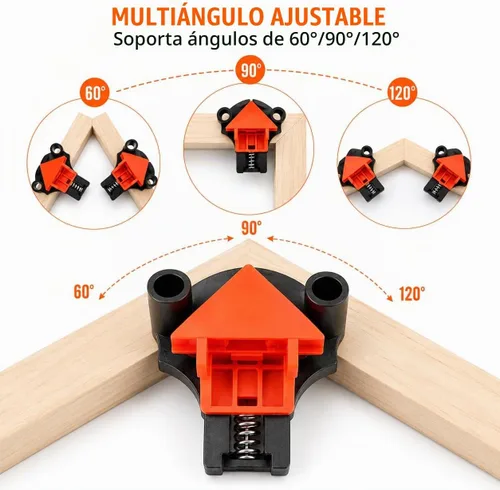 Vista 3 de Abrazaderas de esquina para carpintería 4PCS - Abrazaderas angulares de 60