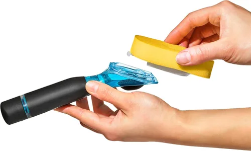 Vista 7 de OXO Good Grips Soap Dispensing Dish Sponge Exfoliante de platos, seguro para todos los utensilios de cocina, jabón con botón, fácil de rellenar