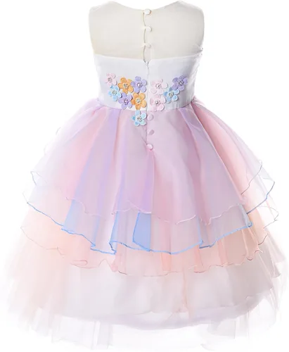Vista 2 de JerrisApparel - Disfraz de unicornio para niña, vestido para fiesta.