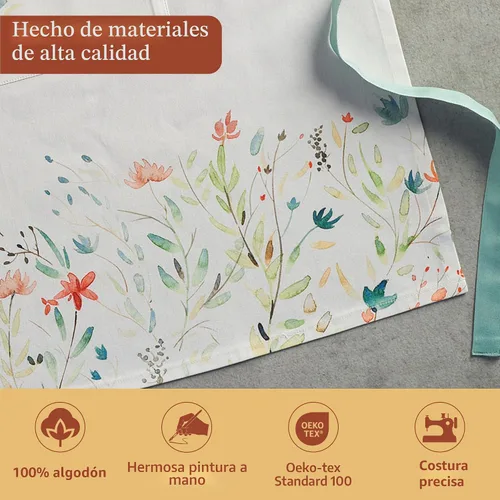 Vista 3 de Maison d' Hermine Delantal 100% de algodón para mujeres con bolsillo de cocina delantal de chef para hombres para cocinar primavera verano