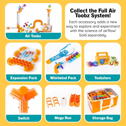 Vista 10 de Fat Brain Toys The Original Air Toobz, juguetes de construcción STEM impulsados por aire para niños y adolescentes, juguetes de construcción