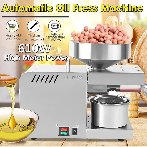 Vista 4 de CGOLDENWALL Máquina de prensa de aceite, extractor de aceite automático con doble control de temperatura, expulsor de aceite frío/caliente para uso