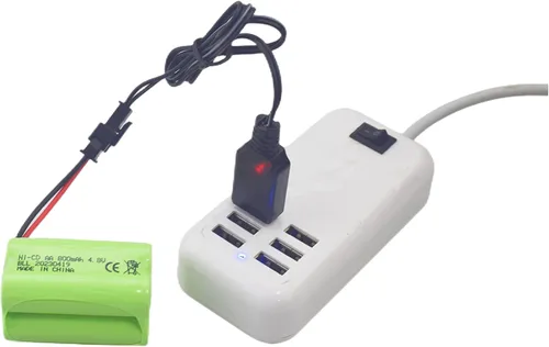 Vista 3 de AA 4.8V 800mah SM-2P Plug Batería recargable con cable de carga USB para 1/28 Stunt RC car C128 1/28 NB2801 NB2802 NB2803 doble cara Tumbling Spin