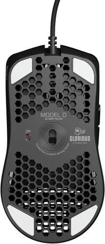 Vista 7 de Glorious Mouse para juegos - Modelo O Minus 2.08oz Superlight Honeycomb Mouse con luces, mouse negro brillante, mouse USB