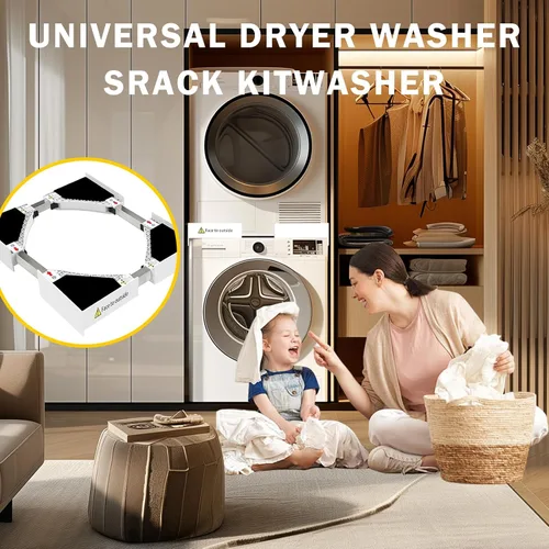 Vista 2 de Kit de apilamiento universal para lavadora y secadora, kit de apilamiento universal reforzado para lavadora y secadora de carga frontal de 24 a 29