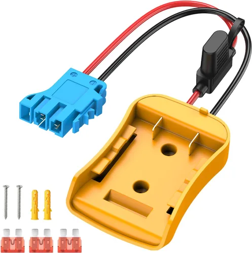 Vista 9 de Kzreect Paquete de 2 adaptadores para ruedas eléctricas compatibles con batería Dewalt 20V, kit convertidor con portafusibles, interruptor