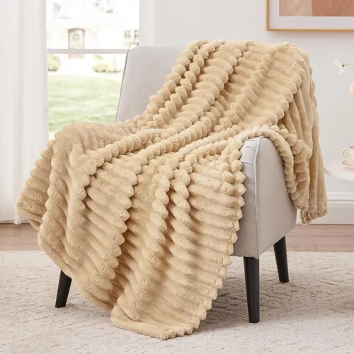 Vista 15 de EXQ Home Manta suave y suave de forro polar, acogedora y ligera para sofá o cama, manta de franela cálida y mullida para todas las estaciones