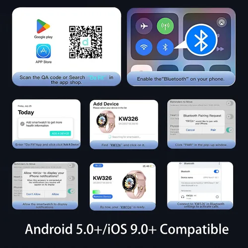 Vista 10 de Reloj inteligente LZBWOL para mujeres ultra delgado, pantalla AMOLED de 1.32", rastreador de fitness con frecuencia cardíaca, oxígeno en sangre