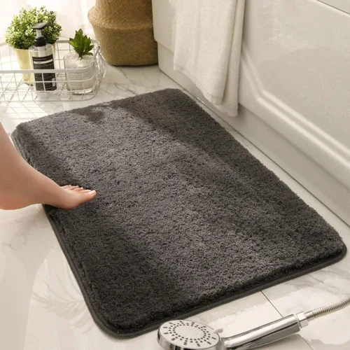 Vista 6 de Alfombra de baño antideslizante absorbente gruesa y suave de microfibra para el baño, alfombra de felpa acogedora, lavable a máquina, alfombra