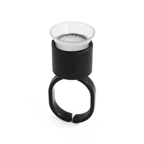 Vista 6 de Vasos para anillos de tinta de tatuaje, 100 anillos de pegamento de pigmento microblading con tapas de copas de tinta de esponja, maquillaje
