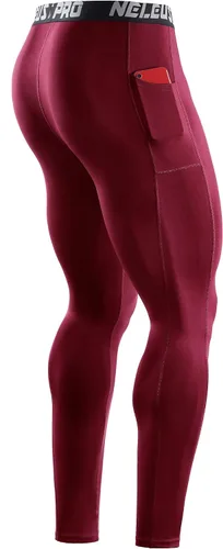 Vista 6 de NELEUS Pantalones de compresión Dry Fit para hombre con bolsillo para teléfono