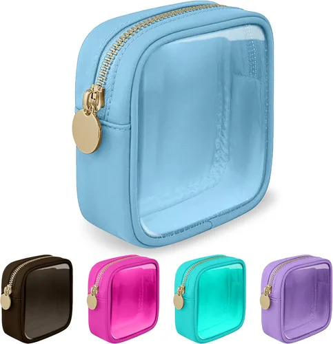 Vista 73 de izuzta Nylon Lager Pequeño Slim Mini Maquillaje Bolsa Organizador, Beige, Viajes